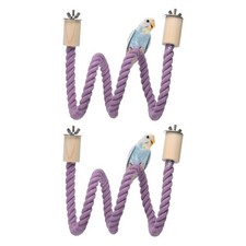 2 Pcs Bird Rope Perch Swing, Stand Rope Perch Standing Pole Accessory Climbin...