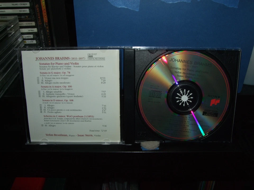 Brahms Sonatas for Piano & Violin Yefim Bronfman/Isaac Stern Live Sony CD - Image 3 of 3
