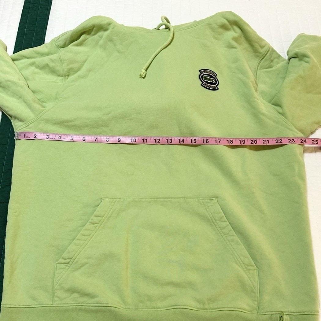 Supreme x Lacoste LIVE Hoodie SS18 Patch Logo Side Zip Pocket Green Men’s Sz XL thumbnail 11