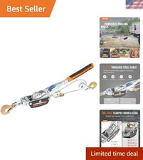 11,023 lbs Ratchet Power Puller with 11.5 ft Steel Cable - Reliable Hauling Tool