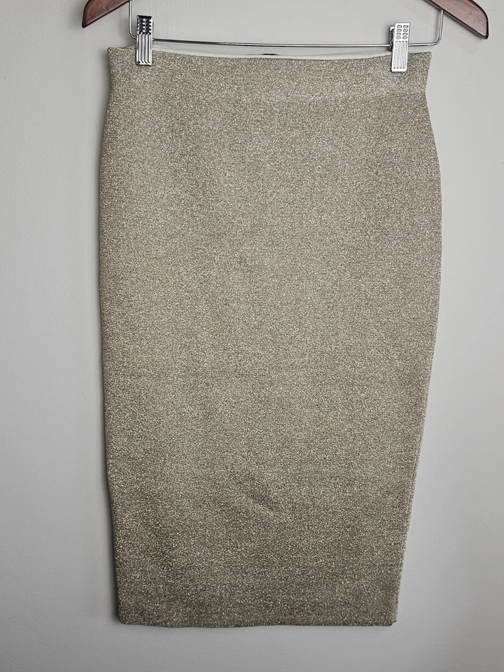 J. Crew Gold Lurex Stretch Pencil Skirt Size S SHIMMERS - Image 4 of 4