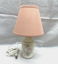 Vintage Ceramic Table Lamp Hand Painted Flora...
