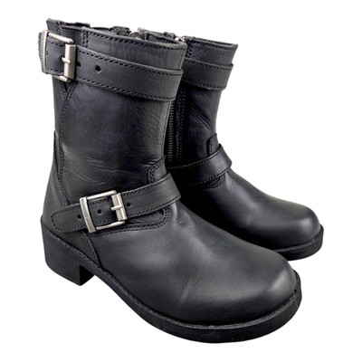 Milwaukee Leather MBK 9290 Classic Engineer Style Biker Boots Black Kids US 2.5