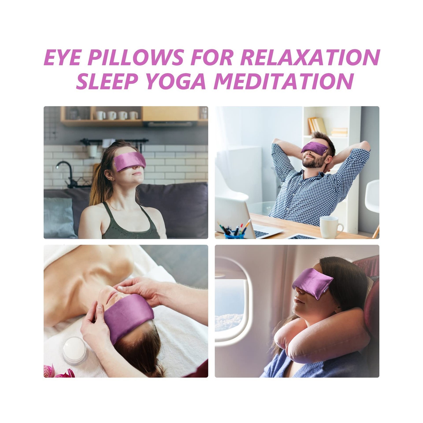 Lavender Eye Pillow for Relaxation, Yoga, Sleeping, Weighted Eye Ma... Fast Ship