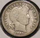 Silver Dime - Barber - 1909 [918]