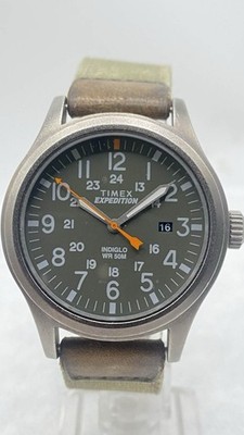 Timex TW4B14000, Men's Expedition Scout Green Fabric Watch, Date, Indiglo, NEW
