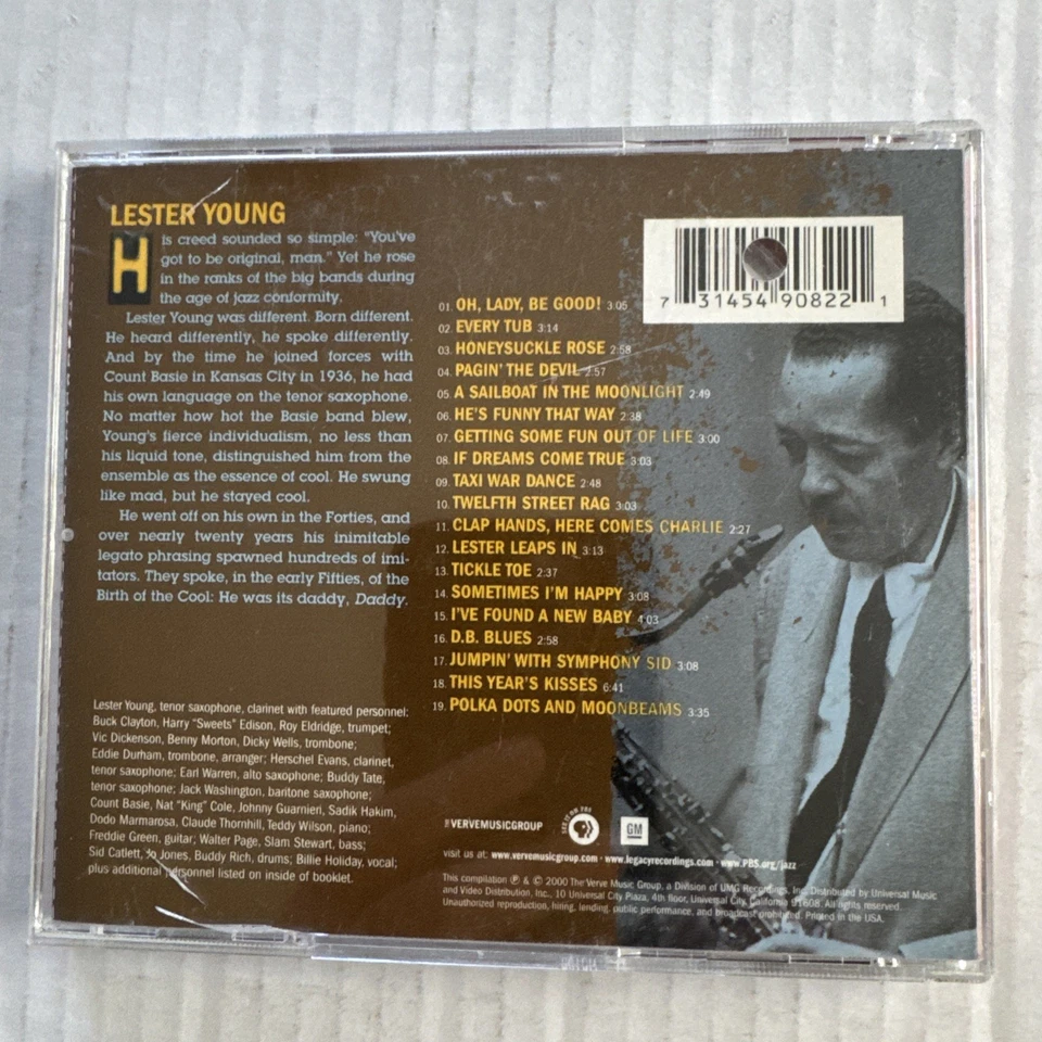 Lester Young-Ken Burns Jazz CD Verve Mainstream Jazz Tenor Sax compilation - Image 2 of 4