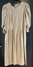 Damen Trachten Dirndl langarm Beige mit Stickerei Gr. 40 v. Berwin & Wolff