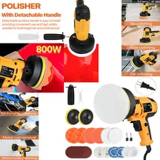 ✅800W Car Polisher Buffer Sander Auto Polishing Machine 5"+6" Pad Bonnet Kit Set