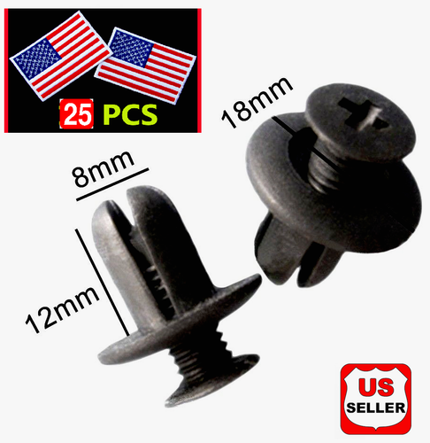 25 Bumper Retainers Fender Liner Clip Hood Rivets Trim Fasteners - Foto 11