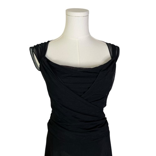 Vintage 90s Y2K Tadashi USA Black Mesh Fairy Dress Layered Size Xsmall Petite - Bild 2 von 6