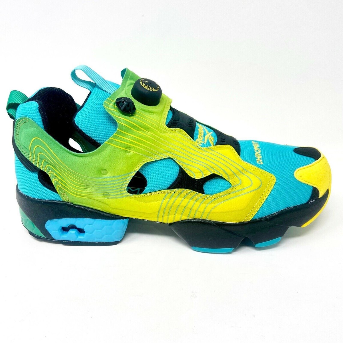 Reebok Instapump Fury Chromat Emerald Yellow Glacier Blue Mens