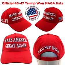 Red  White Official Trump Won 45-47 Make America Great Again 2024 MAGA Hat