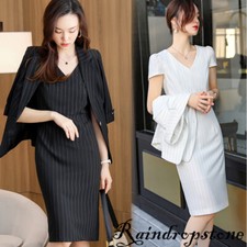 Casual Office Wear OL Women Business Uniform Blazer Dress Suit Work 2 Piece Set