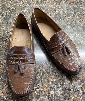 Florsheim Cognac Croc Leather Pisa Moc Toe Tassel Loafers Pisa Moc Toe Tassel Loafer Men main image 3