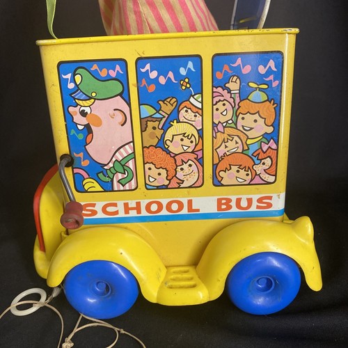 Vintage Mattel Trusty Tim School Bus Jack in The Box - Non Working - Picture 3 of 13