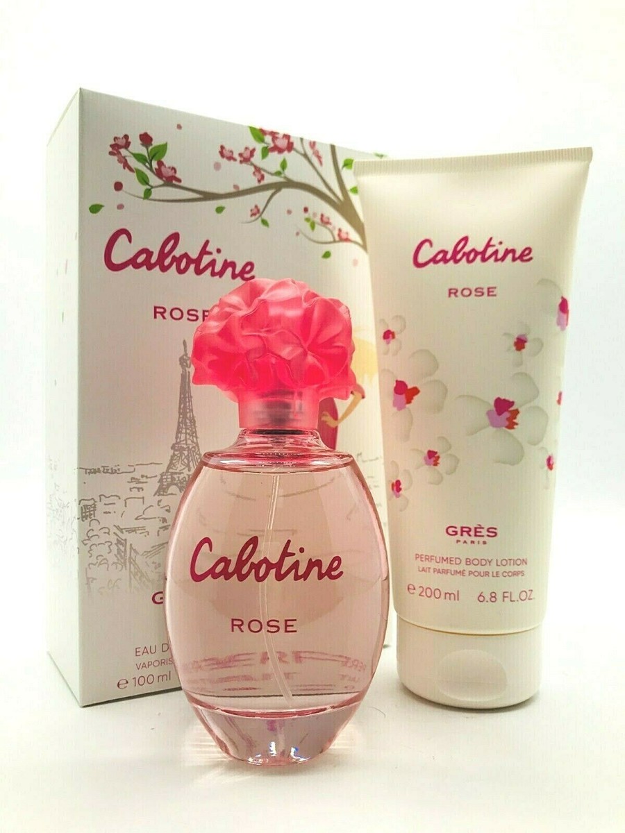 Cabotine Rose 2pc Set Women Perfume edt 3.4 oz Body Lotion 6.76 oz