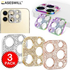 For iPhone 15 14 Plus 13 12 Pro Max Bling Diamond Camera Lens Screen Protector