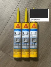 3 Pack Sikaflex 1A Polyurethane Construction Sealant, Dark Bronze, In Date
