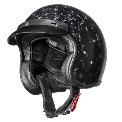Forged Weave Gloss Carbon Fiber 3/4 DOT Open Face Motorcycle Helmet