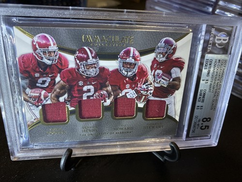 2017 Immaculate Quad, COOPER,DERRICK HENRY, HOWARD, STEWART/99 Alabama BGS 🔥 - Picture 9 of 9