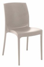 Rattan Stackable Patio Dining Chair - From Italy - Single, 4 Colors, Smooth Seat