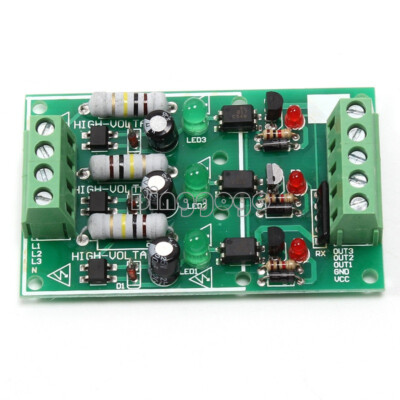 3-Channel Optocoupler Isolation Module AC 220V Testing Module No PCB Holder