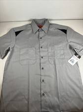 Dickies High-Performance Shop Work Shirt Mens Size Medium Smoke/Black Grey/Black