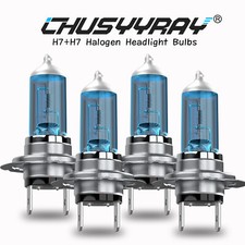 H7 Halogen Headlight Super Bright Kit Combo Bulbs High Low Beam Xenon White H7 Halogen Headlight Super Bright Kit Combo Bulbs High Low Beam Xenon White