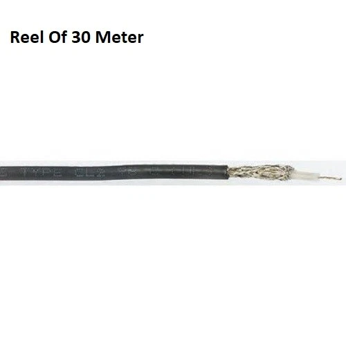 Alpha Wire Black Thin Ethernet Coaxial Cable Polyvinyl Chloride 30m 9058AC BK005 - Image 1 of 2