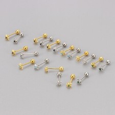 925 Sterling Silver CZ Star Tiny 5mm Screw Back Stud Earrings Gift AJ