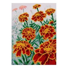 Bead Embroidery Kit DIY Craft Kit stamped Bead Needlepoint Flowers t-0864