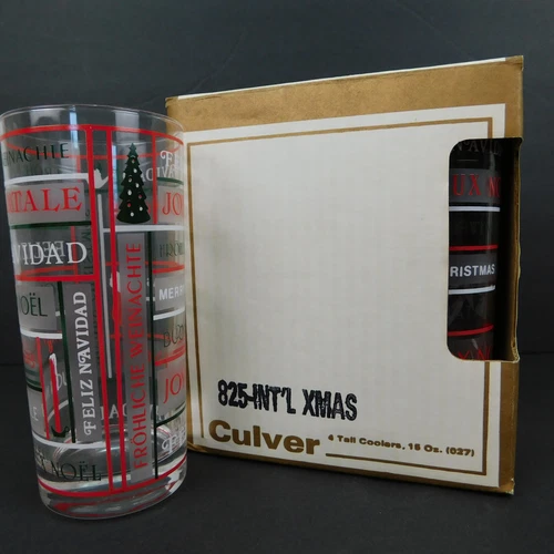 Culver International Xmas #825 圣诞套装 15 盎司冷藏眼镜原装盒 - 第 2 张/共 18 张