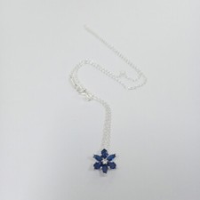 Pandora Herbarium Cluster Pendant Silver Necklace 45cm Sparkling Blue