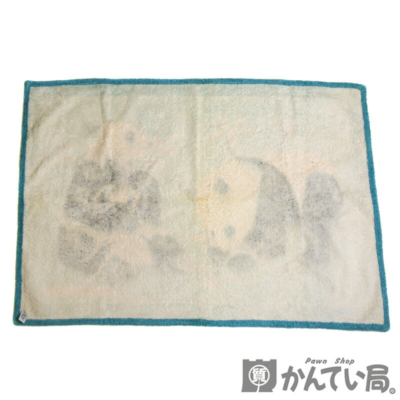 HERMÈS パンダバスマット　ビーチタオル ラグ HERMES Paris Beach Towel Panda Blue 36x25in Cotton Rectangle Bath