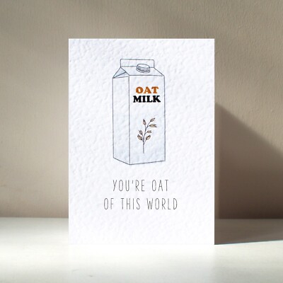 Personalisierte Liebeskarte Hafer dieser Welt - A6 Milch Kaffee Tee lustig Geburtstag
