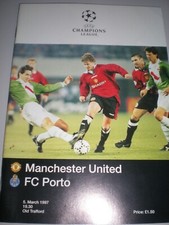 Manchester United v Porto   Champions League  Group C,   5-3-1997.  MINT.