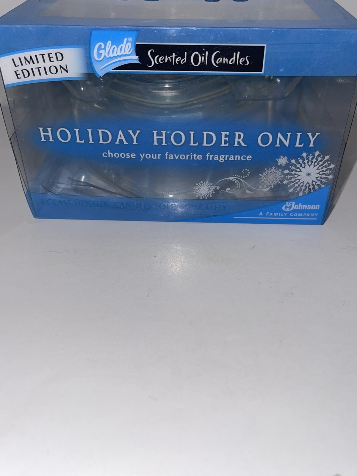 Glade Holiday Edition Glass Candle Holder Scented Oil Candle Holder Only