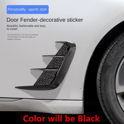 2 Pcs Shark Gills Black Sticker For Car Decoration Side Fender Vent Trim Cover E - Foto 7