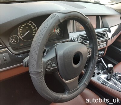 Leder Schwarz Lenkrad Abdeckung Soft Grip Für Ford Focus Kuga Puma Fiesta