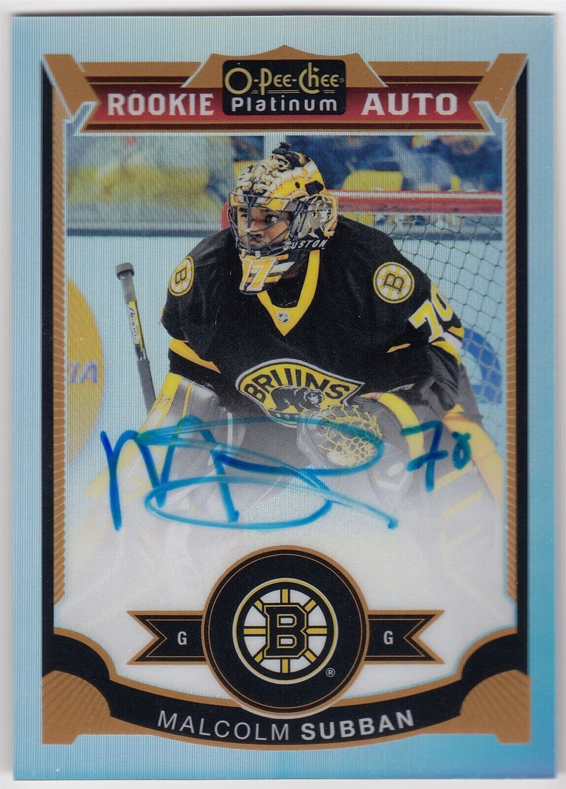 2015-16 UD O-Pee-Chee Platinum Rookie Auto Rainbow MALCOLM SUBBAN 161 Bruins OPC