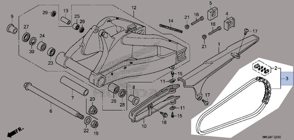 Honda 2009-2017 CB CBR Antriebskette 40540-MFL-003 Neu OEM-image