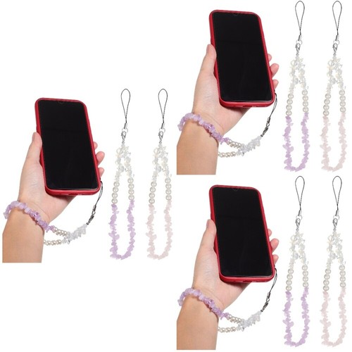 3 Pack Handy Kette Telefon-Charm-Kristall Telefon-Perlen-Anhänger - Zdjęcie 5 z 12