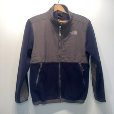 North Face Jacket Boys Large 14-16 Blue Gray Fleece Denali Coat Outdoors Youth