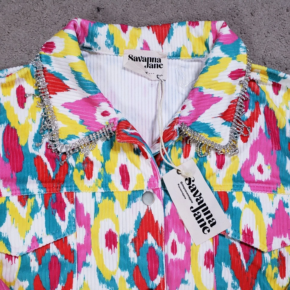 NUEVA Chaqueta Artística Savanna Jane para Mujer 1X Azteca Suroeste Embellecida Boho Foto 4 de 4