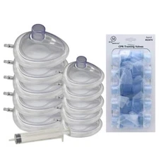 MCR Medical Combo Pack of CPR Training Masks, 5 Adult & 5 Infant with Valves