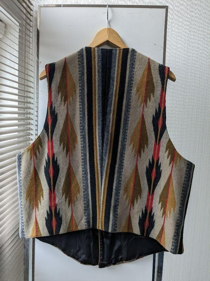 PENDLETON Men's Wool Vest Aztec Native Brown Size XL RN29685 JAPAN eBay