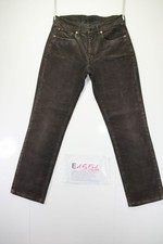 Levis 595 (Code E1551) Tg45 W31 L34 Jeans Utilisé Ourlet Cire Vintage en Velours