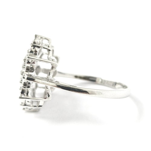 9ct White Gold Diamond Cluster Ring illusion Set Flower 0.20ct Hallmarked - Picture 11 of 12