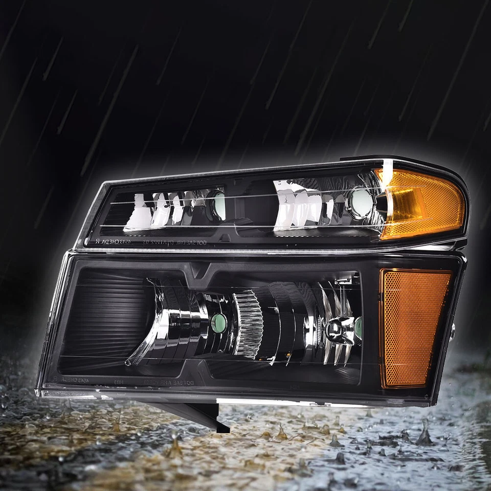 Fit For 2004-2012 Chevy Colorado GMC Canyon Black Headlights+Tail Lights Set Foto 2 de 4